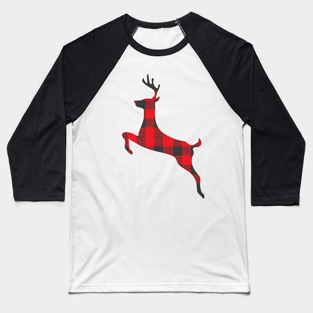 Christmas Reindeer Baseball T-Shirt by Rise And Design